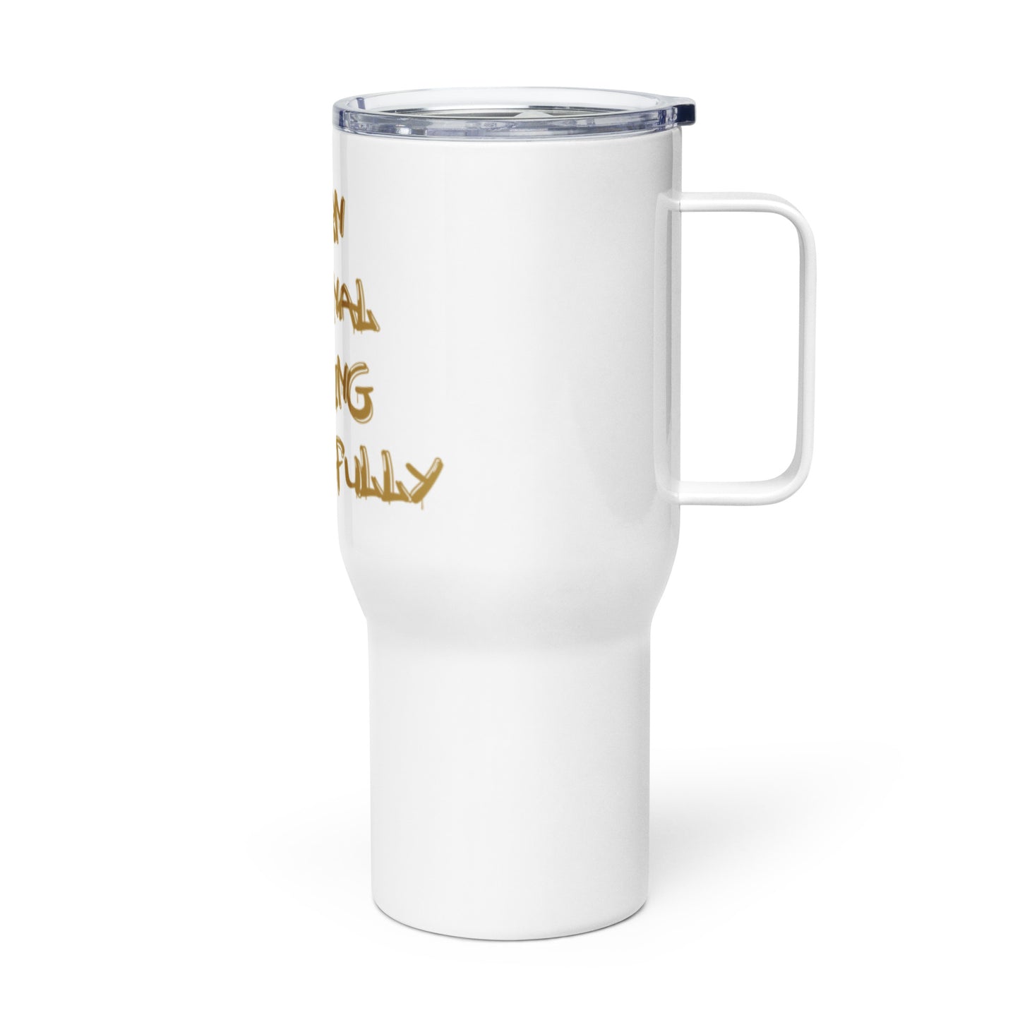 Travel mug with a handle